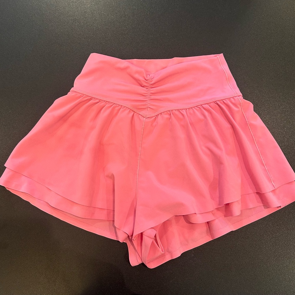 *DISCONTINUED* OFFLINE By Aerie Real Me Ruched Flowy Short, PINK, SMALL